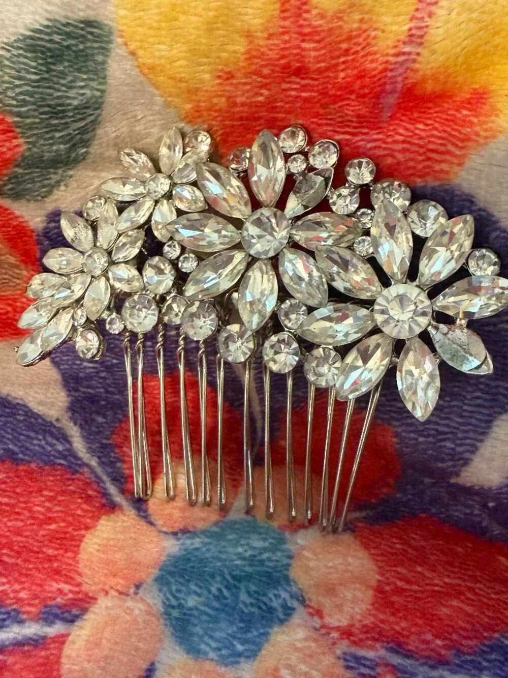 Anthropologie/BHLDN Floral Crystals Statement Hair Comb